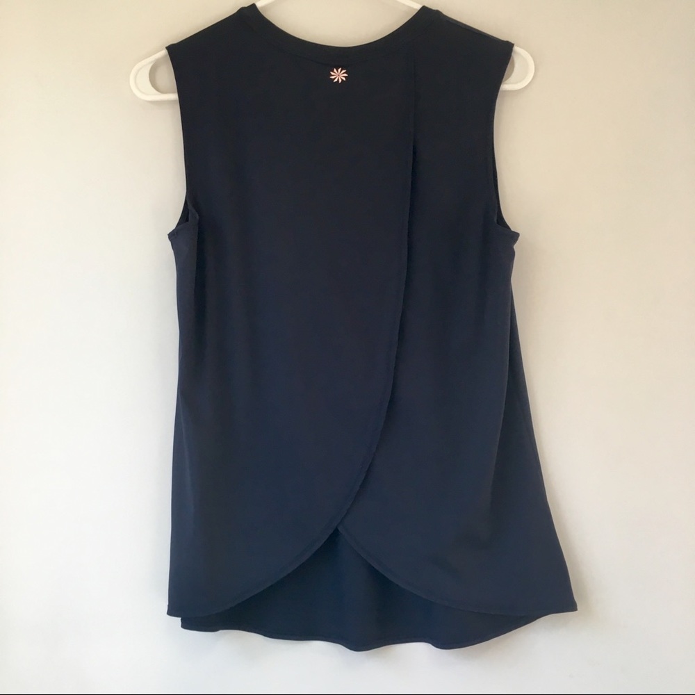 Athleta Navy Split Back Sleeveless Workout Top